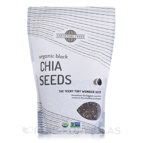 Earthtone Foods Black Chia Seeds Organic 16oz