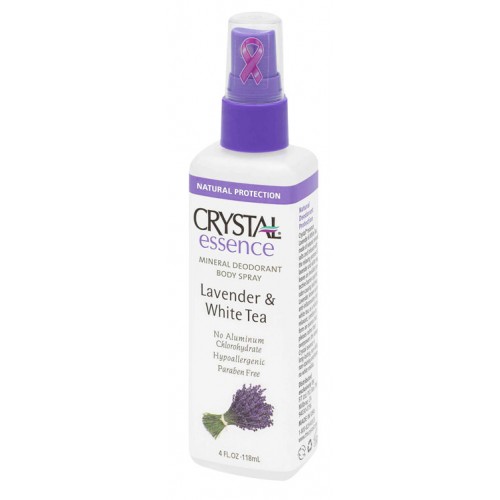 Crystal Essence Deodorant Body Spray Lavender & White Tea 4oz