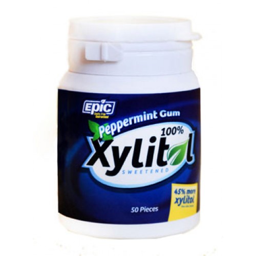 Epic Xylitol Gum Bottle Peppermint Xylitol 50ct