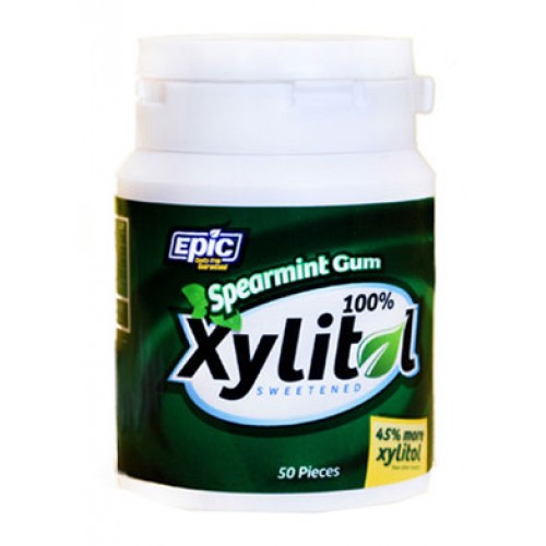 Epic Xylitol Gum Bottle Spearmint Xylitol 50ct