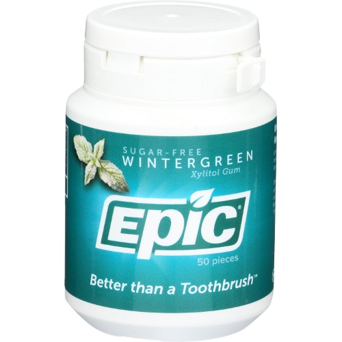 Epic Xylitol Gum Bottle Wintergreen with Xylitol 50ct