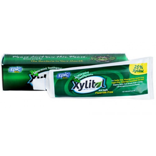 Epic Xylitol Toothpaste Spearmint Fluoride Free 4.9oz