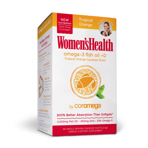 Coromega Womens Health Omega-3 Fish Oil Tropical Orange + D 90ct